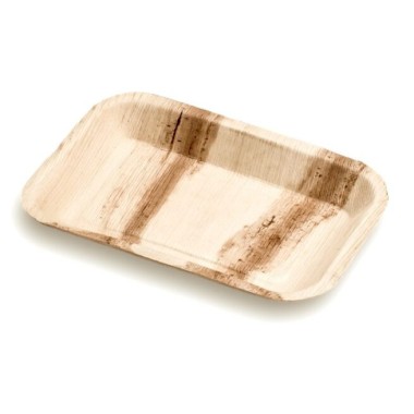 Ecobioshopping - Plateau rectangulaire 23x15 en feuille de palmier - 25 pièces - 5034