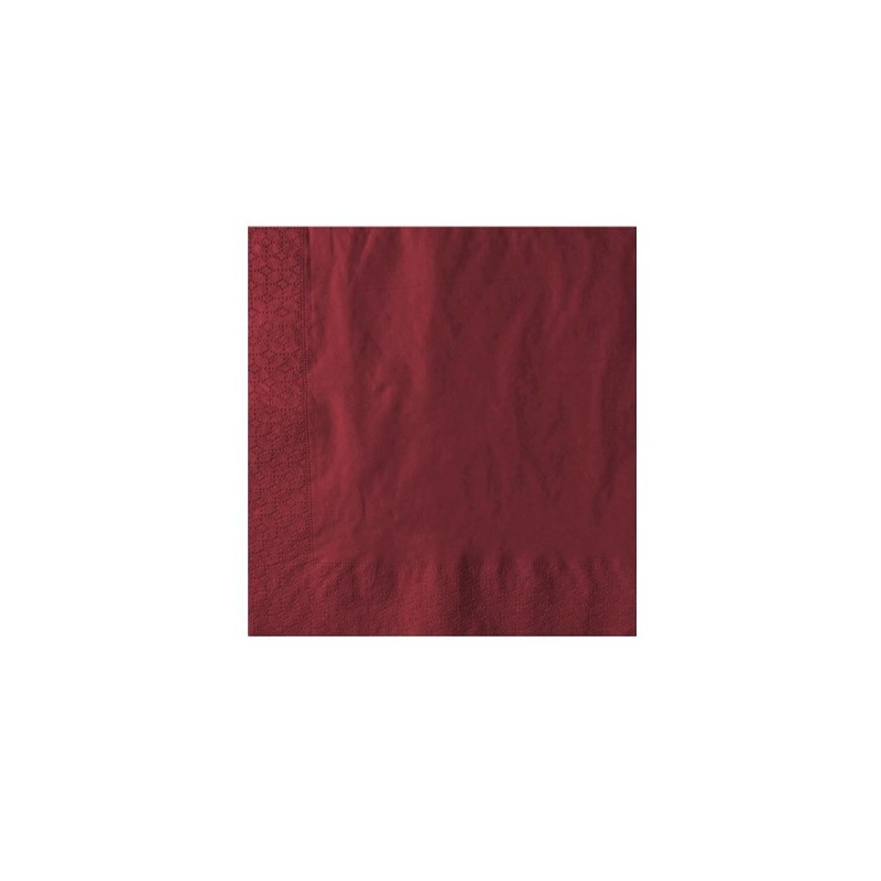 Ecobioshopping - Serviette Bordeaux 2 plis 40x40 cm - 100 pièces - 32083