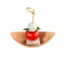 Ecobioshopping - Barquette Petit Bateau 12x6 cm en Feuille de Palmier - 25 pièces - 10758