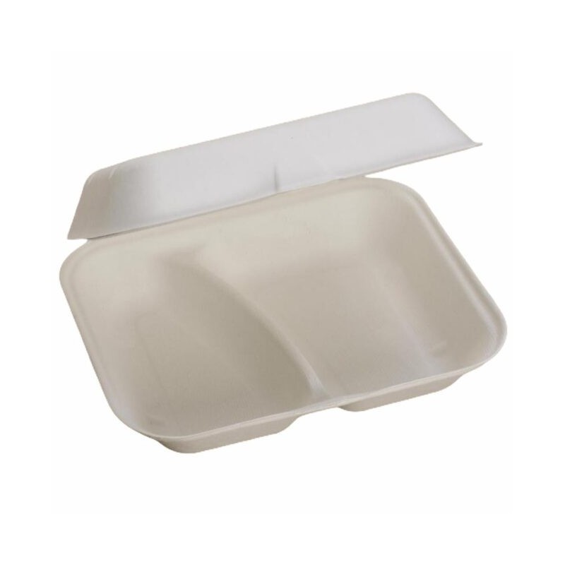 Ecobioshopping - Boîte alimentaire 23x20x8 cm avec deux compartiments - 125 pièces - 3467