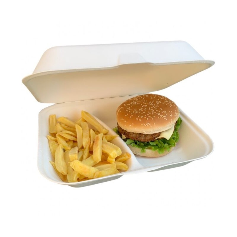 Ecobioshopping - Boîte alimentaire 23x20x8 cm avec deux compartiments - 125 pièces - 3467