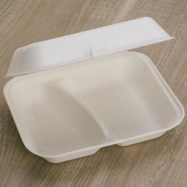 Ecobioshopping - Boîte alimentaire 23x20x8 cm avec deux compartiments - 125 pièces - 3467