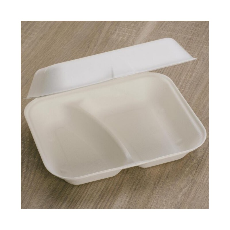 Ecobioshopping - Boîte alimentaire 23x20x8 cm avec deux compartiments - 125 pièces - 3467