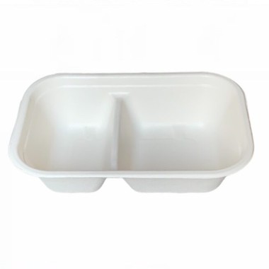 Ecobioshopping - Barquette à deux compartiments 1000 ml - 125 pièces - N397