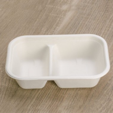 Ecobioshopping - Barquette à deux compartiments 1000 ml - 125 pièces - N397