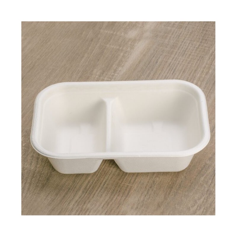 Ecobioshopping - Barquette à deux compartiments 1000 ml - 125 pièces - N397