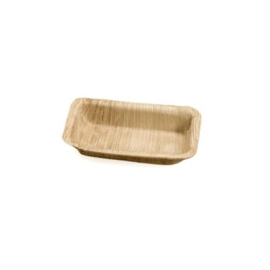 Ecobioshopping - Barquette Finger Food 12x7 cm en feuille de palmier - 25 pièces - 3584