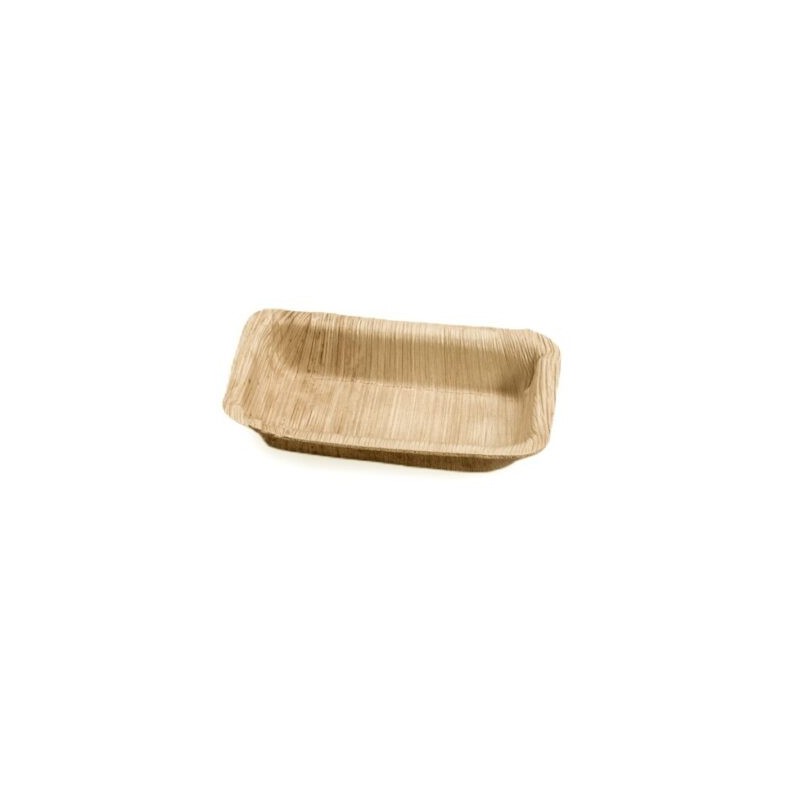 Ecobioshopping - Barquette Finger Food 12x7 cm en feuille de palmier - 25 pièces - 3584