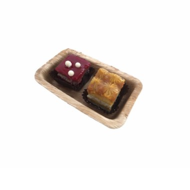 Ecobioshopping - Barquette Finger Food 12x7 cm en feuille de palmier - 25 pièces - 3584