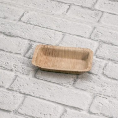 Ecobioshopping - Barquette Finger Food 12x7 cm en feuille de palmier - 25 pièces - 3584