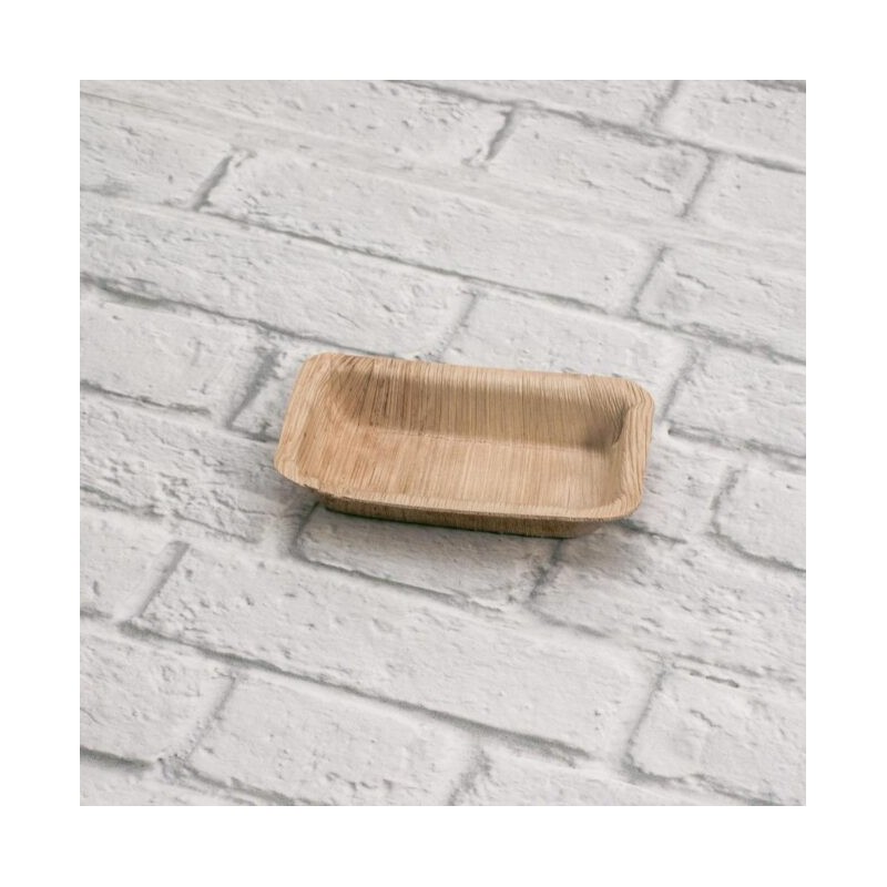Ecobioshopping - Barquette Finger Food 12x7 cm en feuille de palmier - 25 pièces - 3584