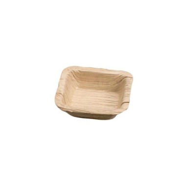Ecobioshopping - Barquette Finger Food 7x7 cm en feuille de palmier - 25 pièces - 3583