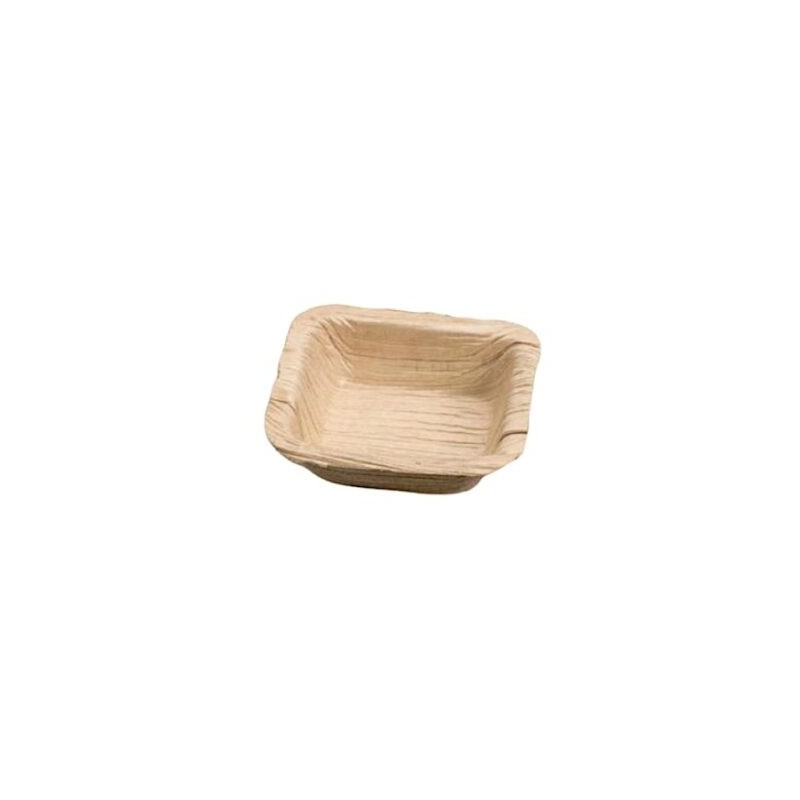 Ecobioshopping - Barquette Finger Food 7x7 cm en feuille de palmier - 25 pièces - 3583