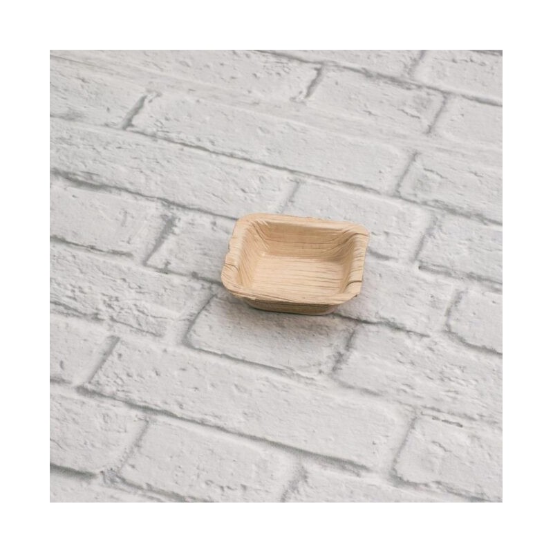 Ecobioshopping - Barquette Finger Food 7x7 cm en feuille de palmier - 25 pièces - 3583