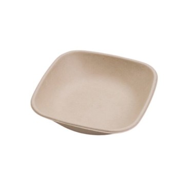 Ecobioshopping - Assiette carrée Nature 500 ml en cellulose - 125 pièces - 14966