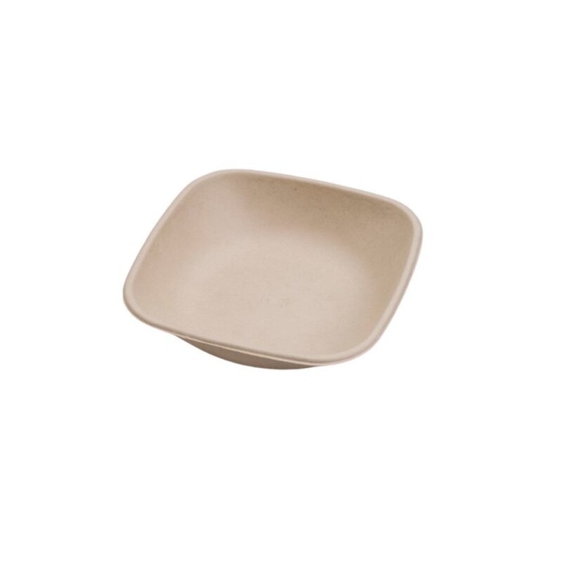 Ecobioshopping - Assiette carrée Nature 500 ml en cellulose - 125 pièces - 14966