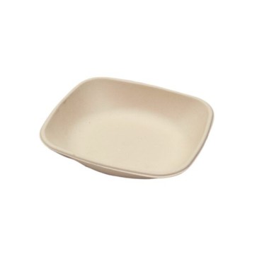 Ecobioshopping - Assiette rectangulaire Nature 600 ml en cellulose - 125 pièces - 14968