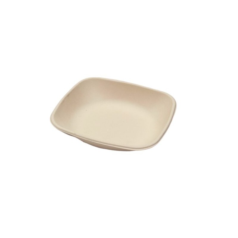 Ecobioshopping - Assiette rectangulaire Nature 600 ml en cellulose - 125 pièces - 14968