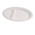 Ecobioshopping - Assiette ovale à deux compartiments 26x19 cm en cellulose - 50 pièces - 12349