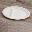 Ecobioshopping - Assiette ovale à deux compartiments 26x19 cm en cellulose - 50 pièces - 12349
