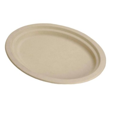 Ecobioshopping - Assiette ovale Nature 26x19 cm en cellulose - 50 pièces - N153