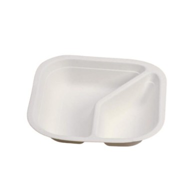 Ecobioshopping - Assiette 17x17 cm à deux compartiments en cellulose - 50 pièces - 11978