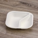 Ecobioshopping - Assiette 17x17 cm à deux compartiments en cellulose - 50 pièces - 11978