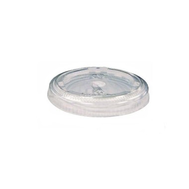 Ecobioshopping - Couvercle en PLA de 78 mm de diamètre avec trou pour paille - 50 pièces - 10379