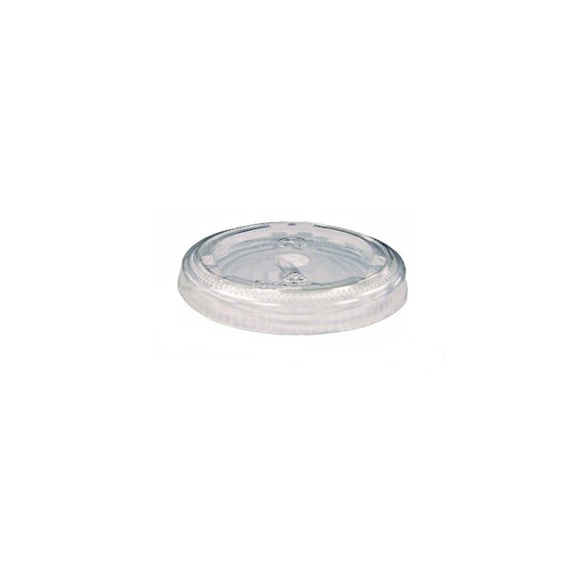 Ecobioshopping - Couvercle en PLA de 78 mm de diamètre avec trou pour paille - 50 pièces - 10379