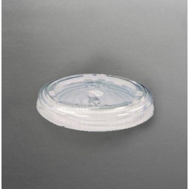 Ecobioshopping - Couvercle en PLA de 78 mm de diamètre avec trou pour paille - 50 pièces - 10379