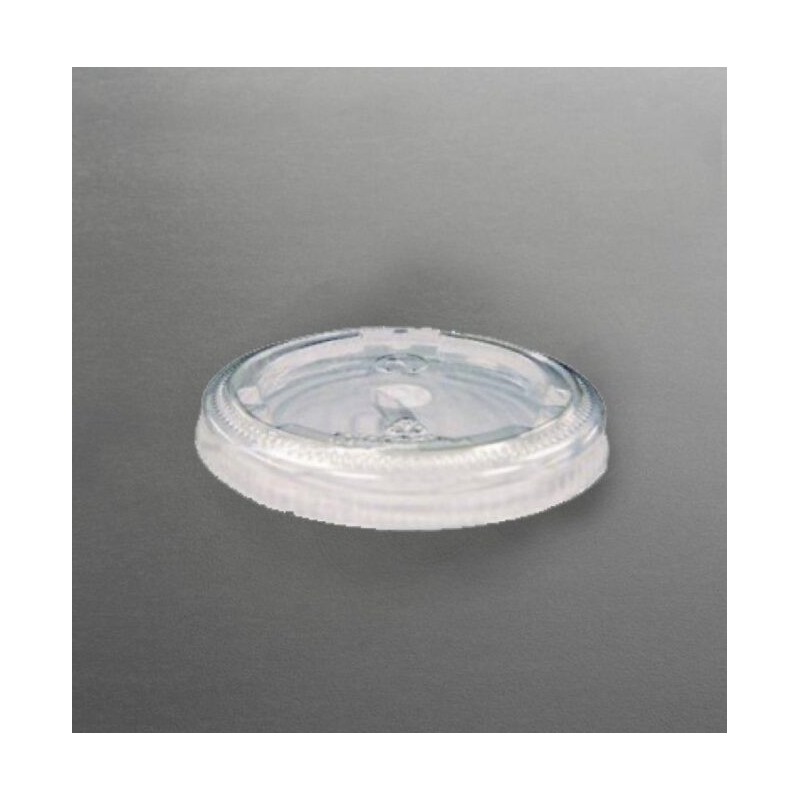 Ecobioshopping - Couvercle en PLA de 78 mm de diamètre avec trou pour paille - 50 pièces - 10379