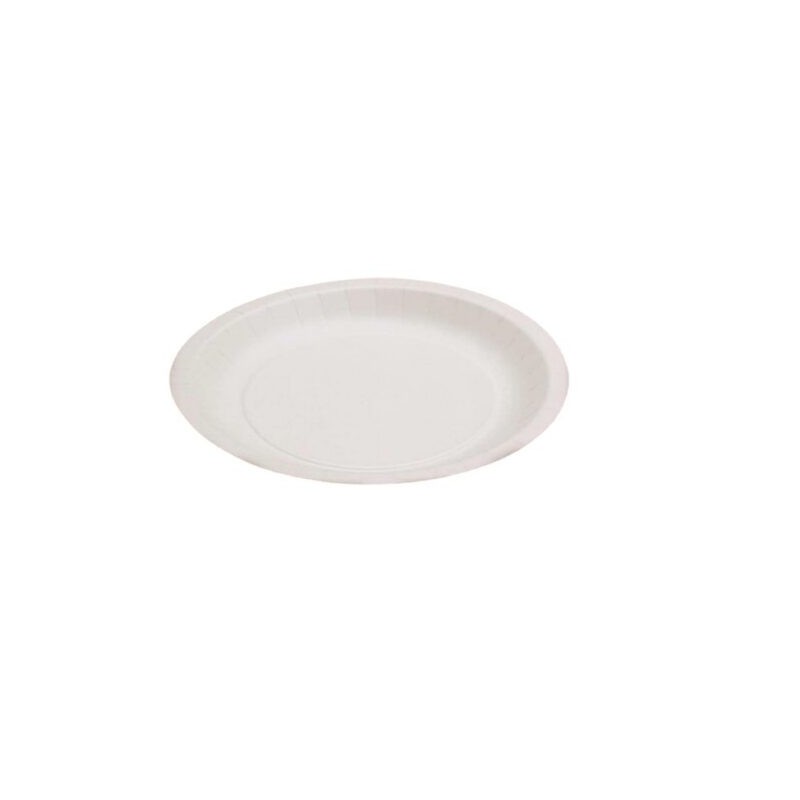 Ecobioshopping - Assiette plate en carton rigide de 18 cm - 50 pièces - 213-BIO-00