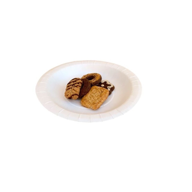 Ecobioshopping - Assiette plate en carton rigide de 18 cm - 50 pièces - 213-BIO-00