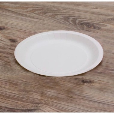 Ecobioshopping - Assiette plate en carton rigide de 18 cm - 50 pièces - 213-BIO-00