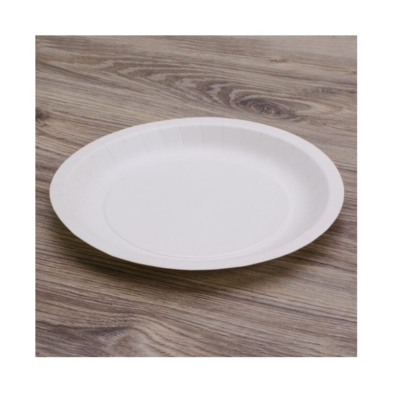 Ecobioshopping - Assiette plate en carton 23 cm - 50 pièces - 211-BIO-00