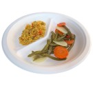 Ecobioshopping - Assiette plate à deux compartiments de 26 cm en cellulose - 50 pièces - 10761