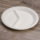 Ecobioshopping - Assiette plate à deux compartiments de 26 cm en cellulose - 50 pièces - 10761