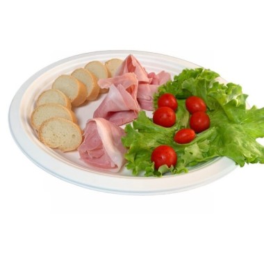 Ecobioshopping - Assiette ovale 32x25 cm en cellulose - 50 pièces - 12410