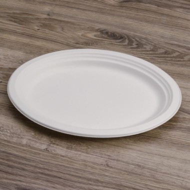 Ecobioshopping - Assiette ovale 32x25 cm en cellulose - 50 pièces - 12410