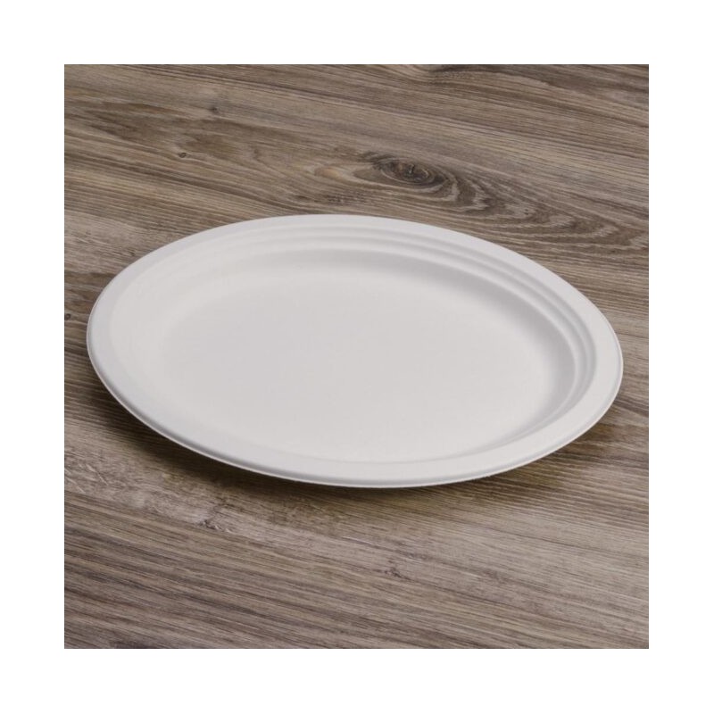 Ecobioshopping - Assiette ovale 32x25 cm en cellulose - 50 pièces - 12410
