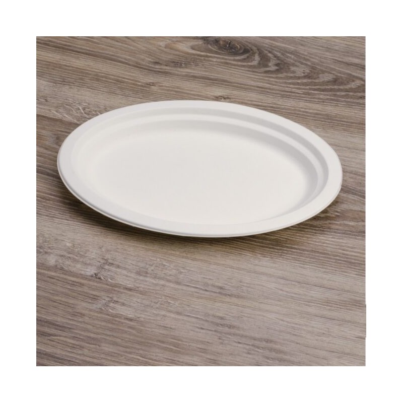 Ecobioshopping - Assiette ovale standard 26x19 cm en cellulose - 50 pièces - 11184