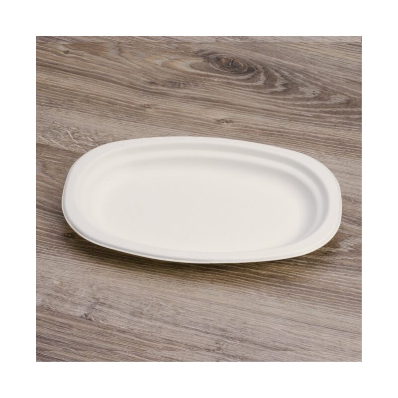 Ecobioshopping - Assiette ovale 23x16 cm en cellulose - 50 pièces - 12502