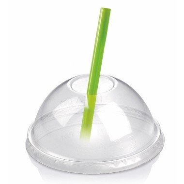 Ecobioshopping - Couvercle en forme de dôme en PLA de diamètre 10 cm avec un trou de 25 mm. - 50 pièces - 2827