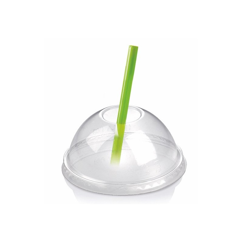 Ecobioshopping - Couvercle en forme de dôme en PLA de diamètre 10 cm avec un trou de 25 mm. - 50 pièces - 2827