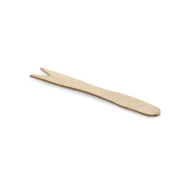Ecobioshopping - Fourchette autocollante 8,5 cm à deux pointes en bois - 1000 pièces - 4626