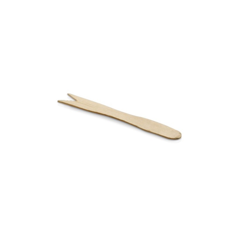 Ecobioshopping - Fourchette autocollante 8,5 cm à deux pointes en bois - 1000 pièces - 4626