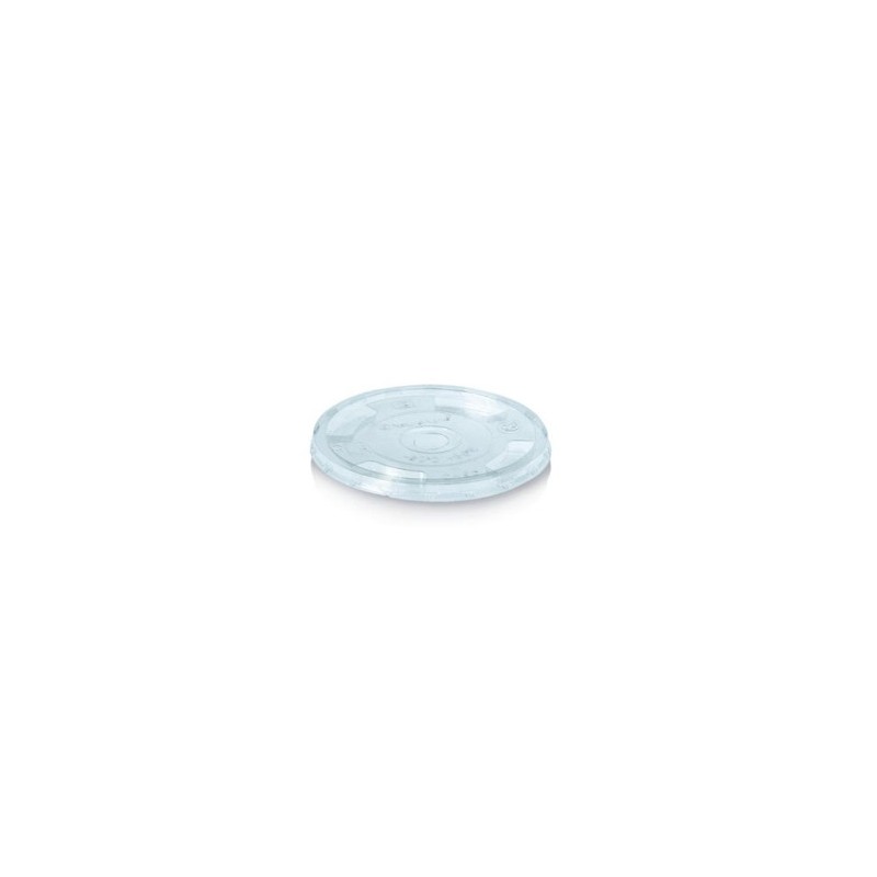 Ecobioshopping - Couvercle en PLA de 10 cm de diamètre avec trou pour paille - 50 pièces - 2826