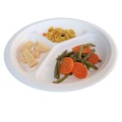Ecobioshopping - Assiette plate à trois compartiments 26 cm en cellulose. - 50 pièces - 20829