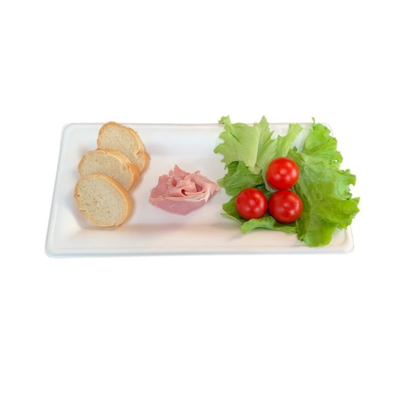 Ecobioshopping - Assiette Élégance 26x13 cm en cellulose - 50 pièces - 20842