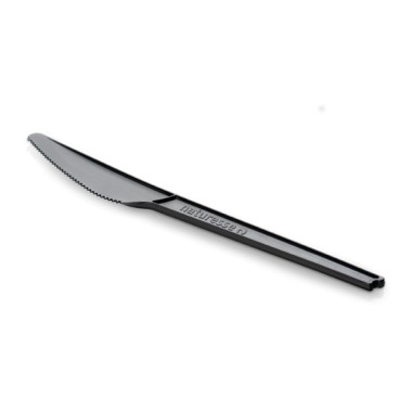 Ecobioshopping - Couteau Standard Noir 16 cm en PLA - 50 pièces - 16577